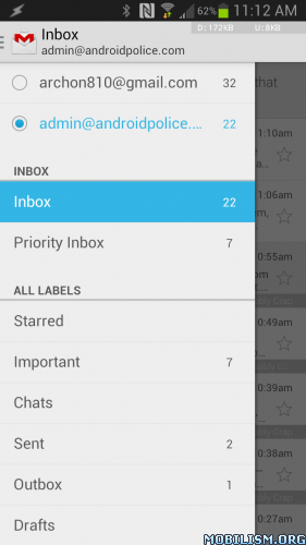 Gmail 4.5-694836 Mod (Inverted) Full Apk Download