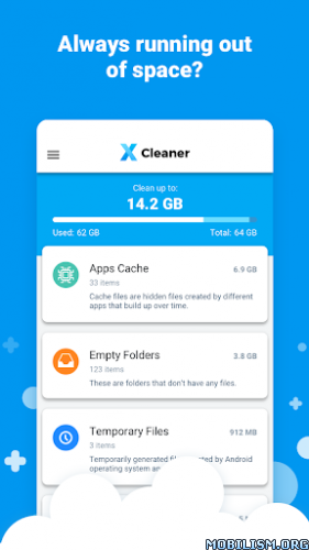 X Cleaner for Android: Broom Sweeper & Booster App v1.5.36.0073 [Pro] [Modded] ?dm=RSRWFMEP